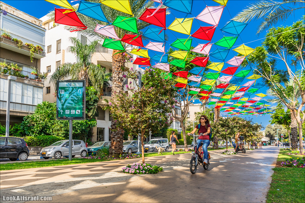 Бульвар Бен-Гурион в Тель-Авиве в тени воздушных змеев | LookAtIsrael.com - Фото путешествия по Израилю