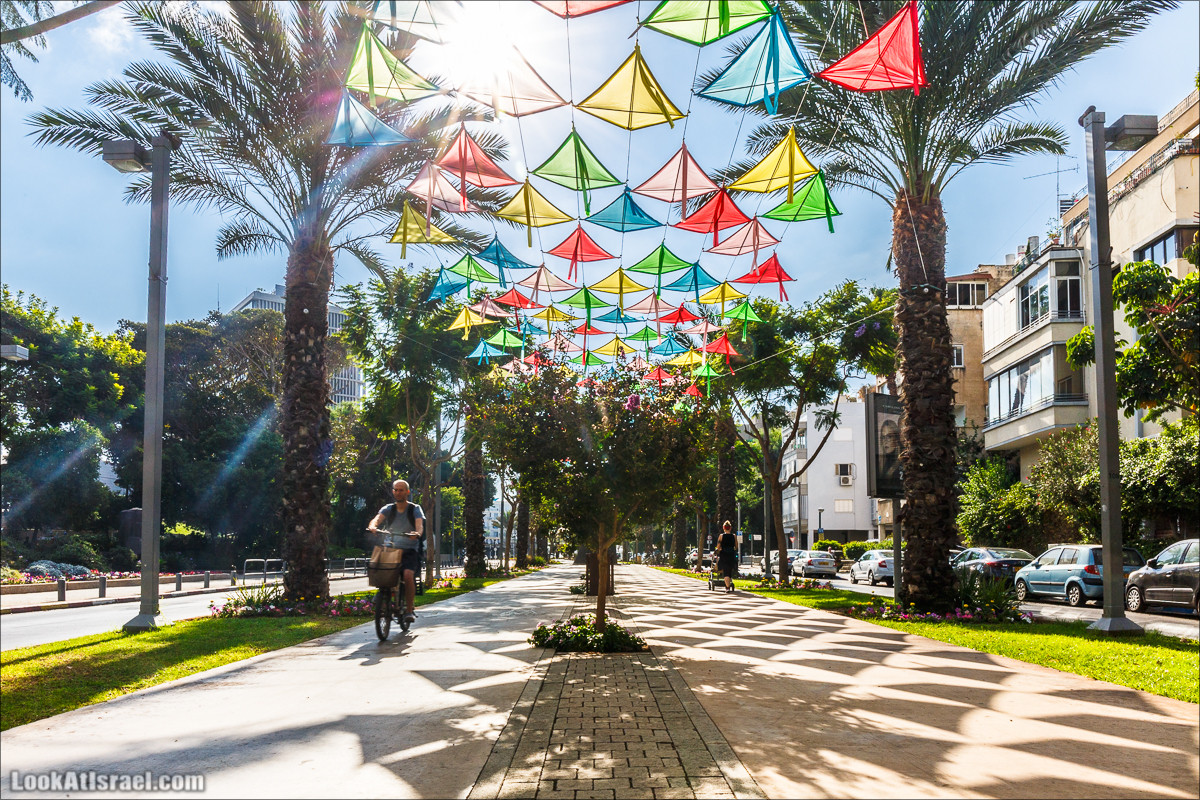 Бульвар Бен-Гурион в Тель-Авиве в тени воздушных змеев | LookAtIsrael.com - Фото путешествия по Израилю