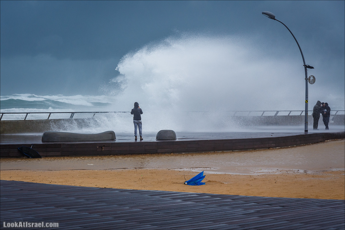 Штормовой и дождливый Тель-Авив | LookAtIsrael.com - Фото путешествия по Израилю