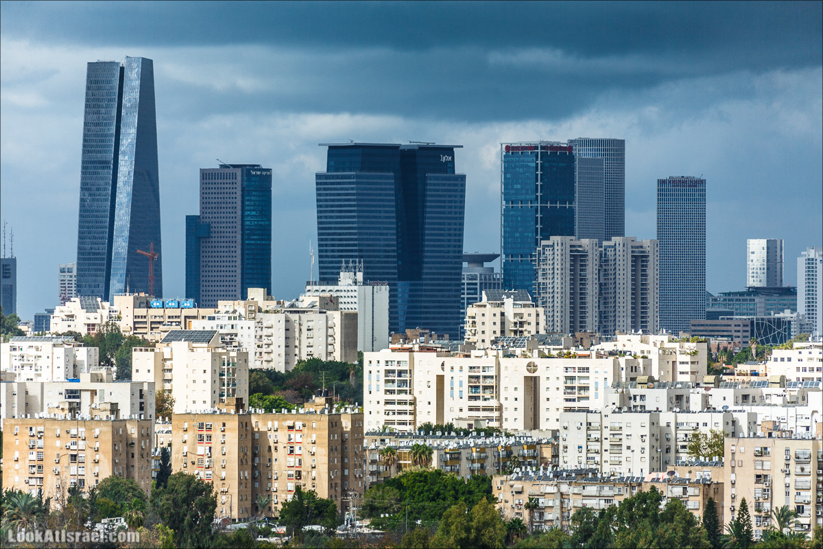 Смотровая площадка с видом на Тель-Авив в парке Ариель Шарона, Хирия | Belvedere Tel Aviv Metropolis View | פארק אריאל שרון חיריה מרפסת תצפית מטרופולינית | LookAtIsrael.com - Фото путешествия по Израилю