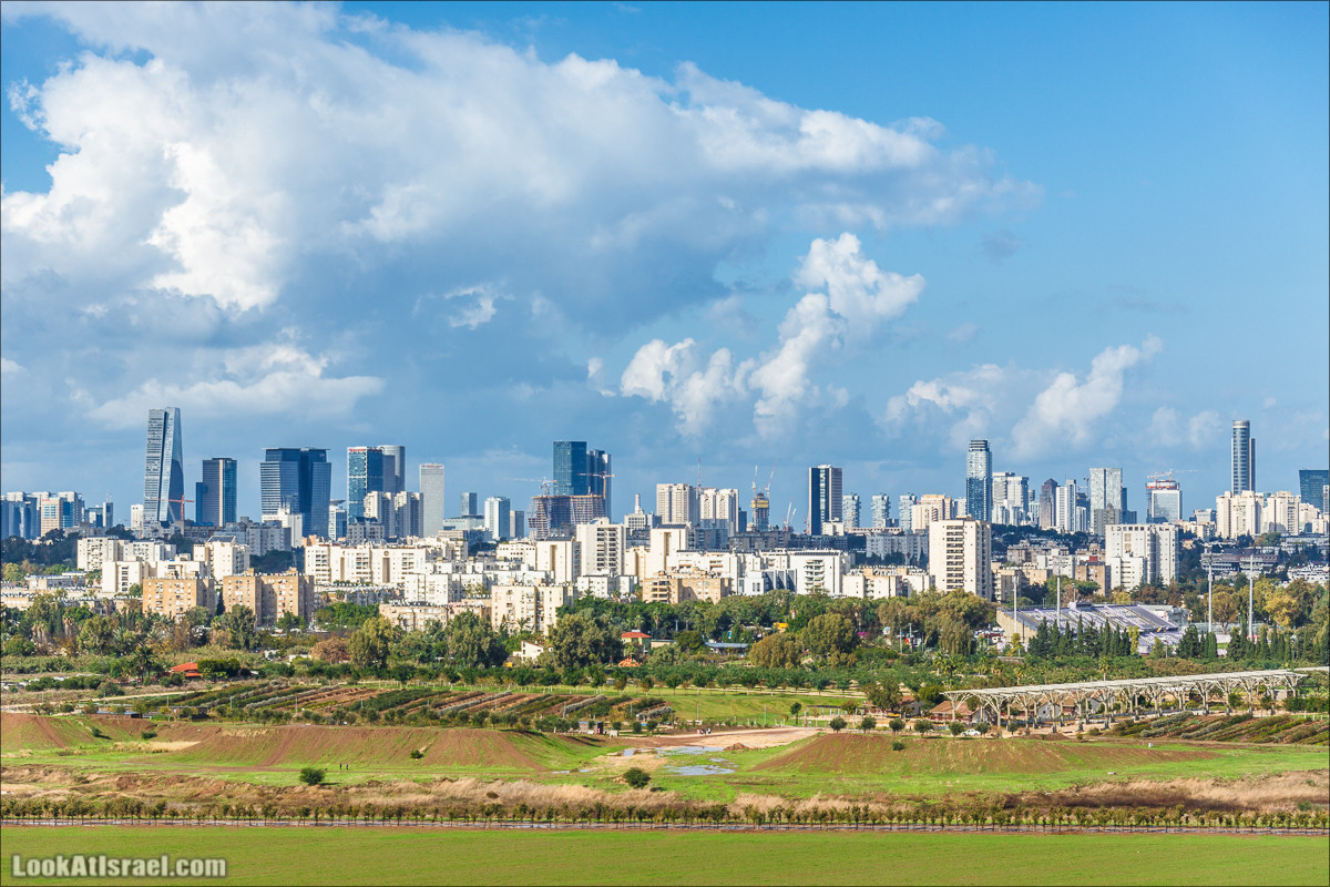 Смотровая площадка с видом на Тель-Авив в парке Ариель Шарона, Хирия | Belvedere Tel Aviv Metropolis View | פארק אריאל שרון חיריה מרפסת תצפית מטרופולינית | LookAtIsrael.com - Фото путешествия по Израилю