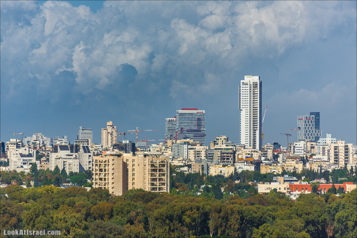Смотровая площадка с видом на Тель-Авив в парке Ариель Шарона, Хирия | Belvedere Tel Aviv Metropolis View | פארק אריאל שרון חיריה מרפסת תצפית מטרופולינית | LookAtIsrael.com - Фото путешествия по Израилю