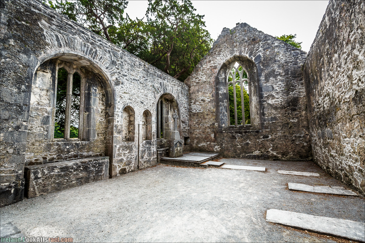 Кольцо Керри, Парк Килларни, озеро Лох-Лейн, аббатство Макрос | The Ring of Kerry, Kellareny Park, Muckross Abbey, Lough Leane | LookAtIsrael.com путешествует по Ирландии