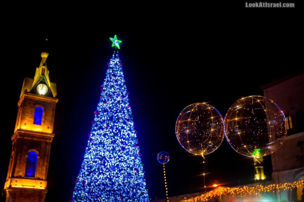 Рождественское зажжение ёлки 2019 в Яффо | LookAtIsrael.com - Фото путешествия по Израилю
