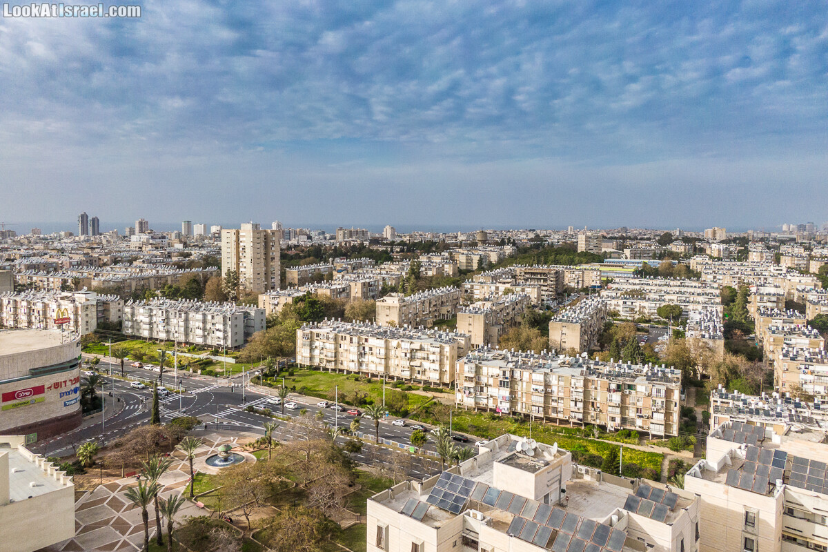 Бат Ям - аэрофотосъёмка и панорама 360 | Aerial Bat Yam 360 panoramic | LookAtIsrael.com - Фото путешествия по Израилю