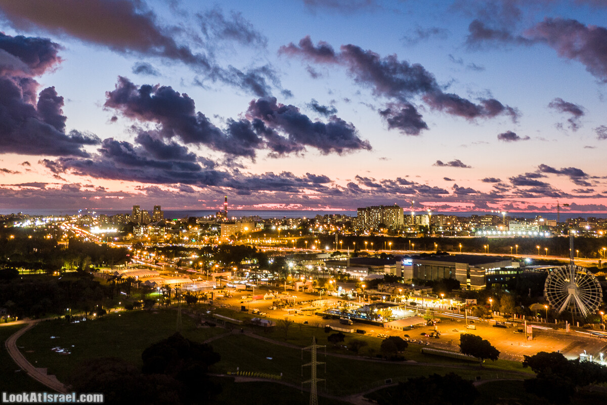 Вечерний Тель-Авив аэрофотосъёмка | LookAtIsrael.com - Фото путешествия по Израилю