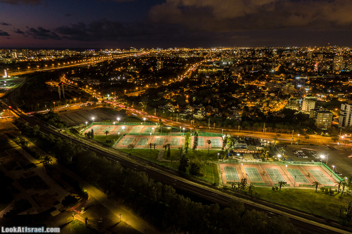 Вечерний Тель-Авив аэрофотосъёмка | LookAtIsrael.com - Фото путешествия по Израилю