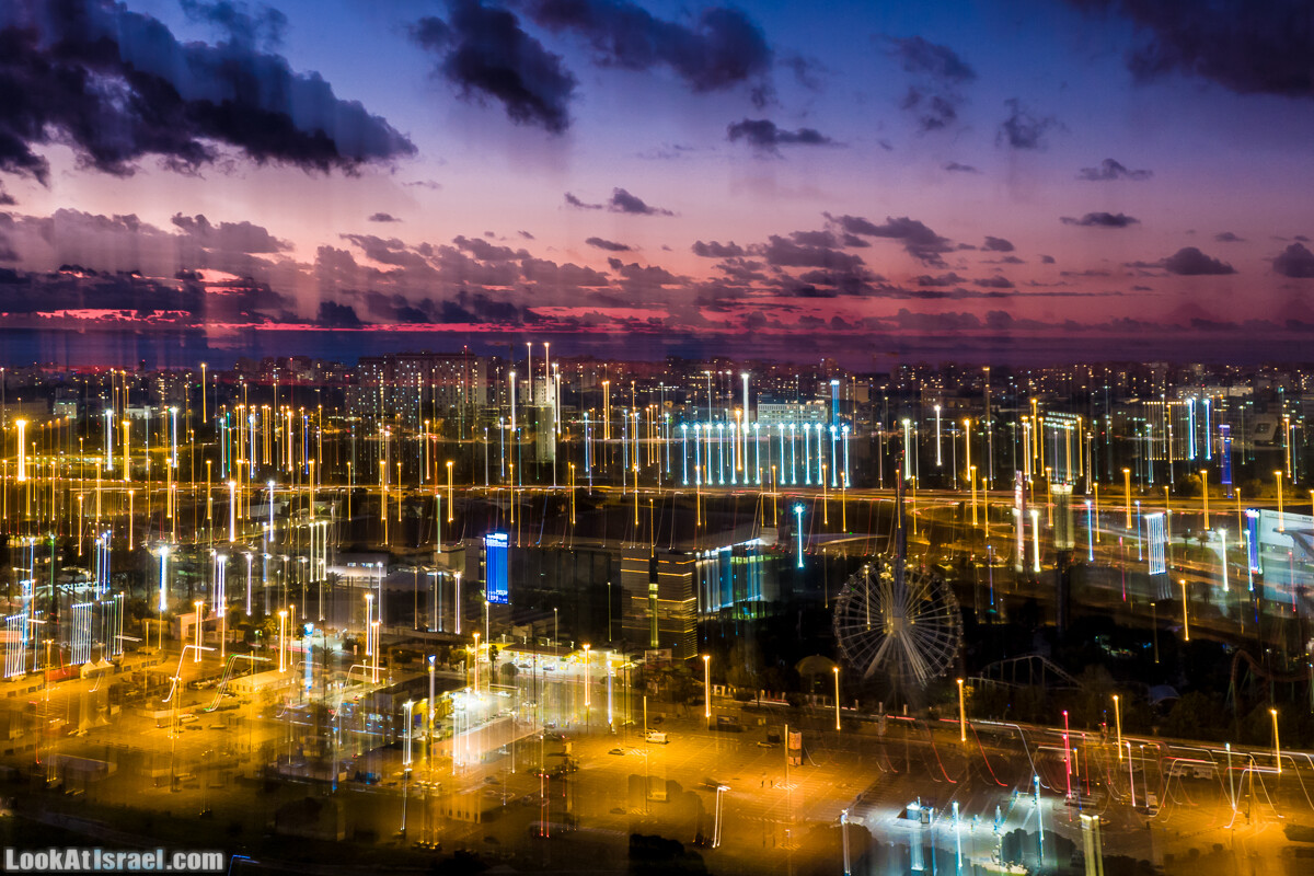 Вечерний Тель-Авив аэрофотосъёмка | LookAtIsrael.com - Фото путешествия по Израилю
