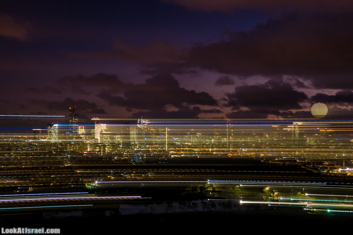 Вечерний Тель-Авив аэрофотосъёмка | LookAtIsrael.com - Фото путешествия по Израилю