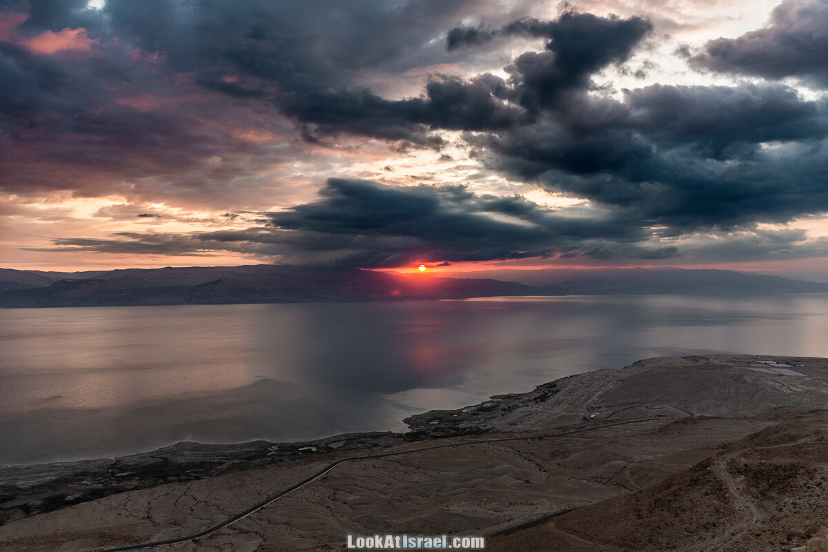 Зимний рассвет на Мертвом море | Sunrise at Dead sea | LookAtIsrael.com - Фото путешествия по Израилю