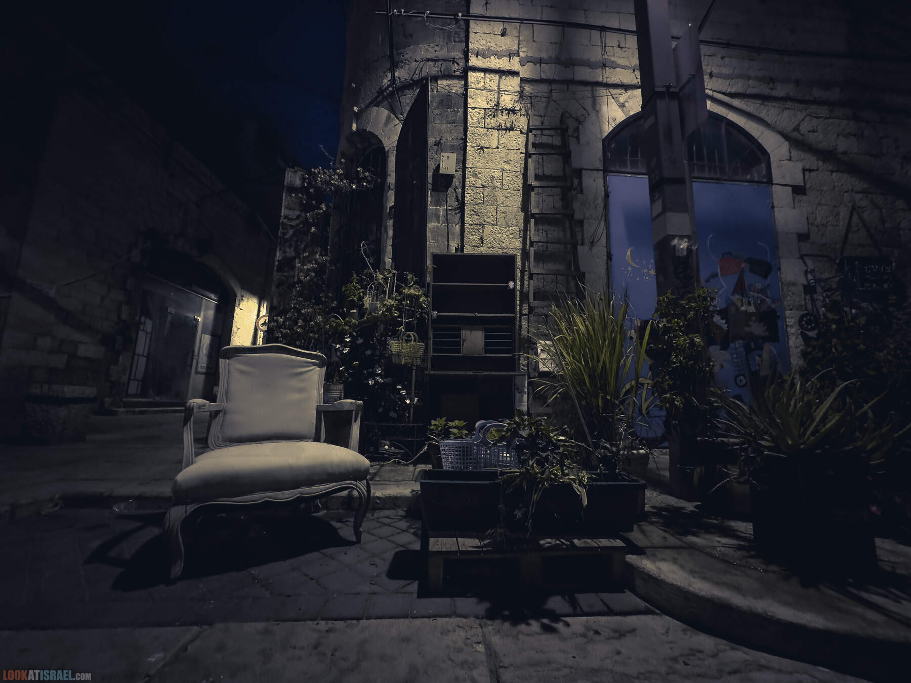 Блошиный рынок в Яффо ночью, Тель-Авив, Израиль