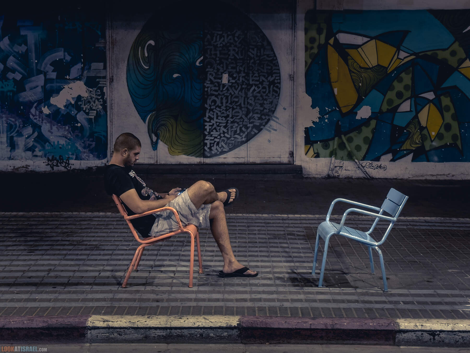 Блошиный рынок в Яффо ночью, Тель-Авив, Израиль